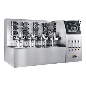 kelių lygiagrečių stiklinių fermentatorių bioreaktorių sistema